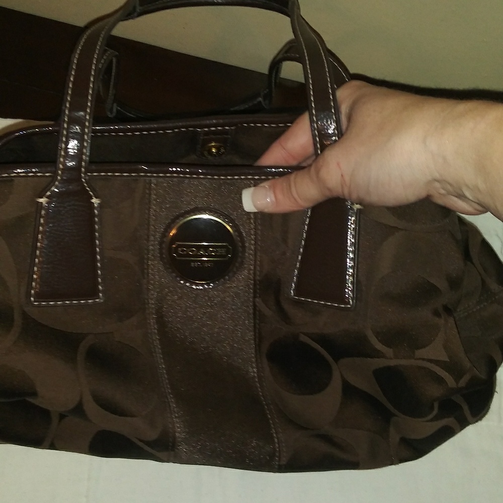 New brown Coach purse with matching wallet
